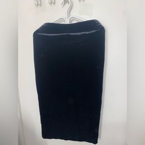 Black midi velvet skirt